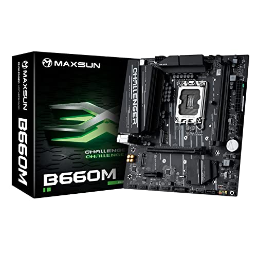 MAXSUN B660 LGA 1700 (Intel 12th Gen) mATX Motherboard (PCIe 4.0, DDR4, Dual M.2 Slots, 1 GB LAN, 2 X DP, HDMI, VGA, USB 3.2) von maxsun