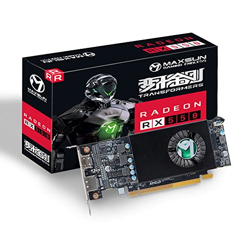 MAXSUN Grafikkarte AMD Radeon RX 550 4GB GDDR5 ITX Computer PC Gaming Video Graphics Card GPU HDPC Low Profile 128-Bit DirectX 12 PCI Express X16 3.0, HDMI, DisplayPort von maxsun