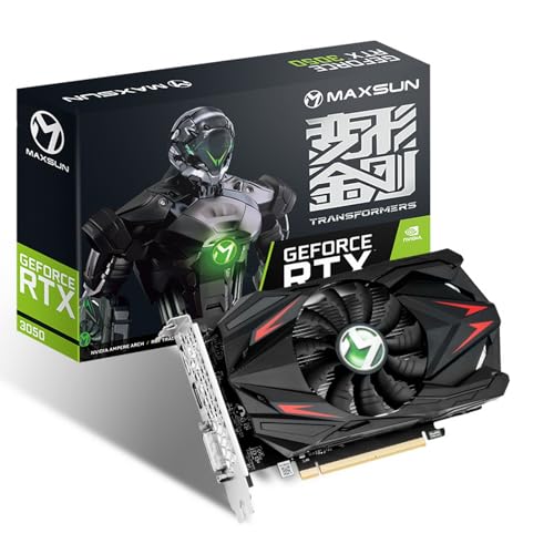 maxsun GeForce RTX 3050 6G Grafikkarten GDDR6 Video Grafikkarte GPU für Gaming PC ITX Design PCI Express 4.0, HDMI 2.1, DisplayPort 1.4a, DVI von maxsun