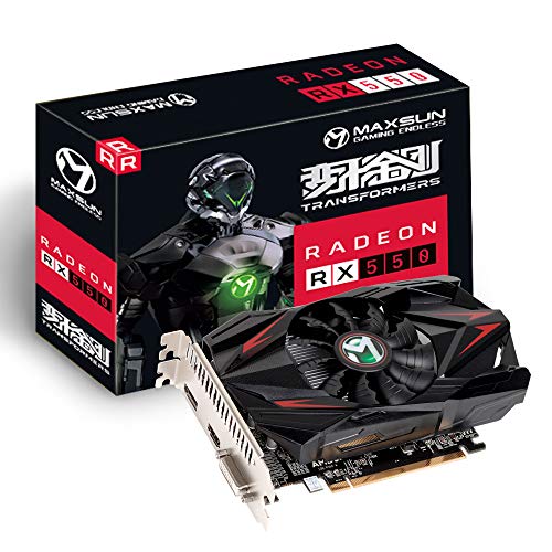 maxsun Grafikkarten AMD Radeon RX 550 Grafikkarte 4GB Graphics Card ITX Computer PC Gaming GPU, 128-Bit DirectX 12 PCI Express X16 3.0 DVI-D Dual Link, HDMI, DisplayPort von maxsun