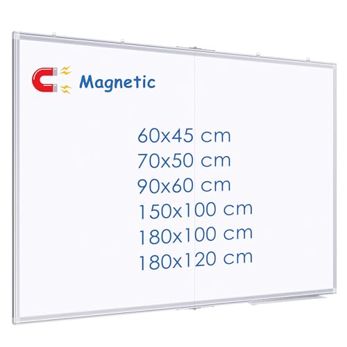 maxtek Whiteboard 120x180cm, Magnetisches Whiteboard für Wand, Aluminiumrahmen, Whiteboard mit Stiftablage, trocken abwischbare Tafel für Zuhause, Büro, Schule maxtek Whiteboard 120x180cm, Magnetisches Whiteboard für Wand, Aluminiumrahmen, Whiteboard mit Stiftablage, trocken abwischbare Tafel für Zuhause, Büro, Schule von maxtek