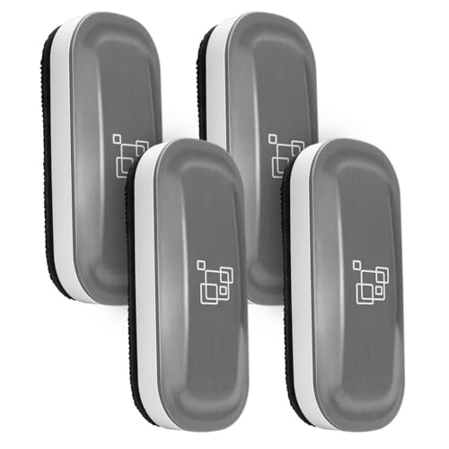 maxtek Whiteboard Schwamm Magnetisch, 4 Pack Starker Magnetischer Whiteboard radierer, whiteboard Zubehör Essentials, whiteboard eraser für Trockenreinigung auf vielen Oberflächen (Gray, 4 PCS) von maxtek