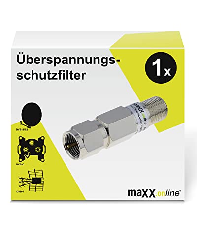 maxx.onLine® 1x Überspannungsschutz Filter, Blitzschutz, Kurzschlussschutz, SAT-, Kabel-TV, DVB-C, DVB-S, DVB-T von maxx.onLine