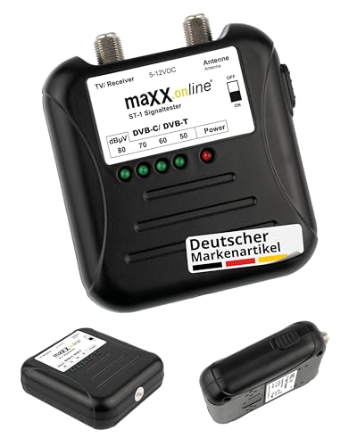 maxx.onLine ST-1 Signaltester Kabelfernsehen DVB-C/DVB-T, analog/digital 40-862 MHz von maxx.onLine