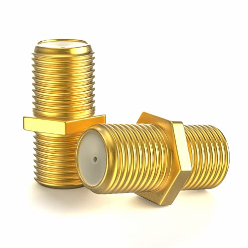 maxx RedStar24 F-Verbinder Sat Kupplung Verbinder Vergoldet F-Stecker Kupplung/Sat Kabel Adapter Verlängerung für SAT Antennenkabel/Koaxialkabel/BK Anlagen 2 Stück von maxx