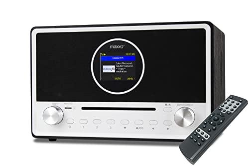 Maxxo CD03 DAB DAB+ und UKW InternetRadio CD Player Radio WiFi Bluetooth USB DLNA 2,8" TFT-Farbdisplay Kopfhörer/Aux/Line-Ausgang 3,5-mm-Klinke von maxxo