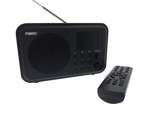 Maxxo DT02 Tragbares DAB + UKW InternetRadio WiFi Bluetooth Lautsprecher klein Digitalradio mit wiederaufladbarem batteriebetrieben Akku 2,4" TFT-Farbdisplay von maxxo