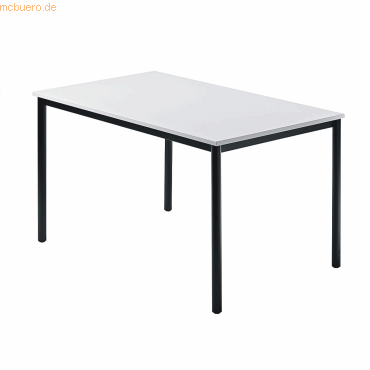 mcbuero.de Besprechungstisch 1200x800mm Grau Fuß Rundrohr schwarz von mcbuero.de