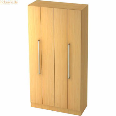 mcbuero.de Falttürenschrank Solid 5OH BxTxH 100x42x200,4cm Griff CE Bu von mcbuero.de