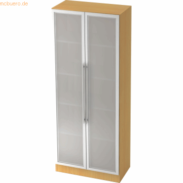 mcbuero.de Glastürenschrank Solid 5OH BxTxH 80x42x200,4cm Griff RE Buc von mcbuero.de