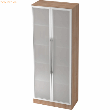 mcbuero.de Glastürenschrank Solid 5OH BxTxH 80x42x200,4cm Griff RE Nus von mcbuero.de