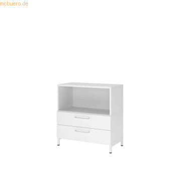 mcbuero.de Regal FlexWall 2 Schübe 2OH Sockel weiß/weiß von mcbuero.de