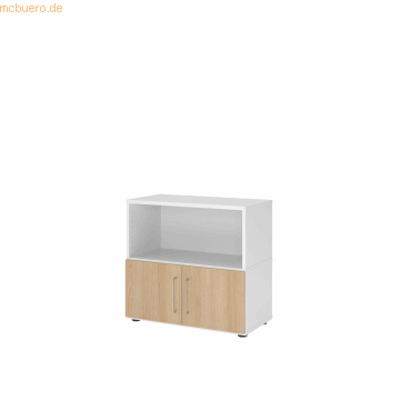 mcbuero.de Regal FlexWall Türen 2OH weiß/eiche von mcbuero.de