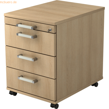 mcbuero.de Rollcontainer 58cm 3 Schübe Schloss Chromgriff Eiche mcbuero.de Rollcontainer 58cm 3 Schübe Schloss Chromgriff Eiche von mcbuero.de