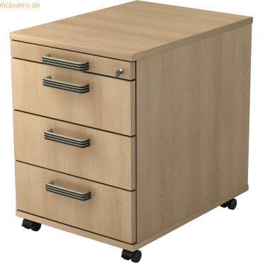 mcbuero.de Rollcontainer 58cm 3 Schübe Schloss Streifengriff Eiche mcbuero.de Rollcontainer 58cm 3 Schübe Schloss Streifengriff Eiche von mcbuero.de