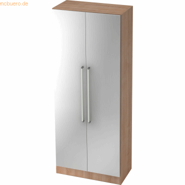 mcbuero.de Schrank Solid 5OH BxTxH 80x42x200,4cm Griff CE Nussbaum/Sil von mcbuero.de