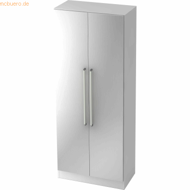 mcbuero.de Schrank Solid 5OH BxTxH 80x42x200,4cm Griff CE Weiß/Silber von mcbuero.de