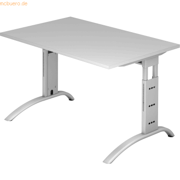 mcbuero.de Schreibtisch 120x80cm höhenverstellbar bis 85cm Grau von mcbuero.de