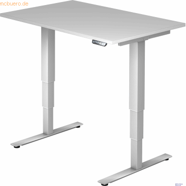 mcbuero.de Schreibtisch 120x80x62-127cm grau/silber elektrisch höhenve von mcbuero.de