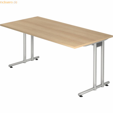 mcbuero.de Schreibtisch 160x80cm Eiche/Silber mcbuero.de Schreibtisch 160x80cm Eiche/Silber von mcbuero.de