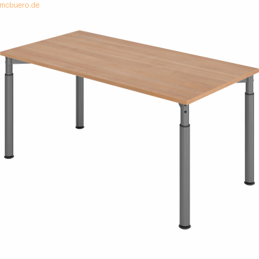 mcbuero.de Schreibtisch 160x80cm Nussbaum/Graphit mcbuero.de Schreibtisch 160x80cm Nussbaum/Graphit von mcbuero.de