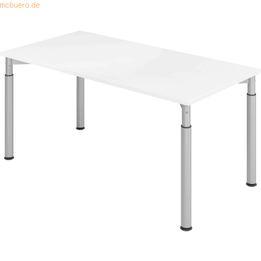 mcbuero.de Schreibtisch 160x80cm Weiß/Silber mcbuero.de Schreibtisch 160x80cm Weiß/Silber von mcbuero.de