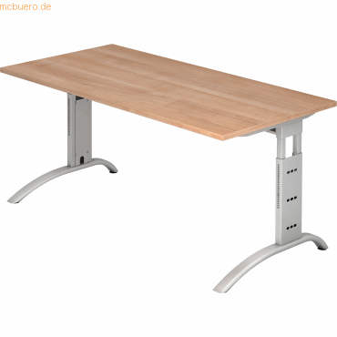mcbuero.de Schreibtisch 160x80cm höhenverstellbar bis 85cm Nussbaum mcbuero.de Schreibtisch 160x80cm höhenverstellbar bis 85cm Nussbaum von mcbuero.de