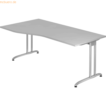 mcbuero.de Schreibtisch 1800x1000mm Grau von mcbuero.de