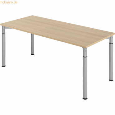 mcbuero.de Schreibtisch 180x80cm Eiche/Silber mcbuero.de Schreibtisch 180x80cm Eiche/Silber von mcbuero.de