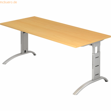 mcbuero.de Schreibtisch 180x80cm höhenverstellbar bis 85cm Buche mcbuero.de Schreibtisch 180x80cm höhenverstellbar bis 85cm Buche von mcbuero.de