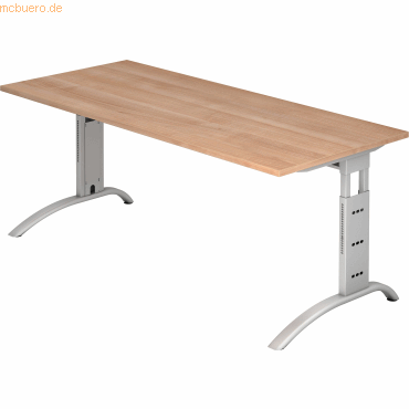 mcbuero.de Schreibtisch 180x80cm höhenverstellbar bis 85cm Nussbaum mcbuero.de Schreibtisch 180x80cm höhenverstellbar bis 85cm Nussbaum von mcbuero.de