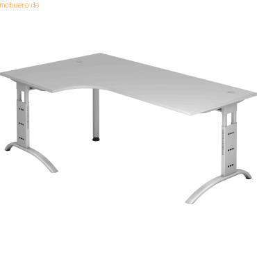mcbuero.de Schreibtisch 200x120cm höhenverstellbar bis 85cm 90 Grad Gr von mcbuero.de