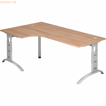 mcbuero.de Schreibtisch 200x120cm höhenverstellbar bis 85cm 90 Grad Nu von mcbuero.de