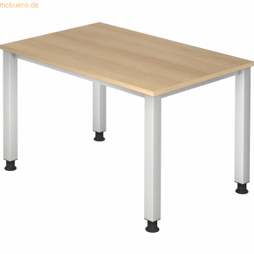 mcbuero.de Schreibtisch 4-Fuß eckig 120x80cm Eiche/Silber mcbuero.de Schreibtisch 4-Fuß eckig 120x80cm Eiche/Silber von mcbuero.de