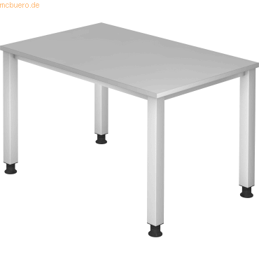mcbuero.de Schreibtisch 4-Fuß eckig 120x80cm Grau/Silber von mcbuero.de