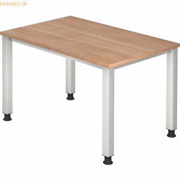 mcbuero.de Schreibtisch 4-Fuß eckig 120x80cm Nussbaum/Silber mcbuero.de Schreibtisch 4-Fuß eckig 120x80cm Nussbaum/Silber von mcbuero.de