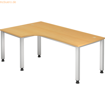 mcbuero.de Schreibtisch 4-Fuß eckig 200x120cm 90 Grad Buche/Silber mcbuero.de Schreibtisch 4-Fuß eckig 200x120cm 90 Grad Buche/Silber von mcbuero.de