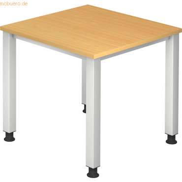 mcbuero.de Schreibtisch 4-Fuß eckig 80x80cm Buche/Silber mcbuero.de Schreibtisch 4-Fuß eckig 80x80cm Buche/Silber von mcbuero.de