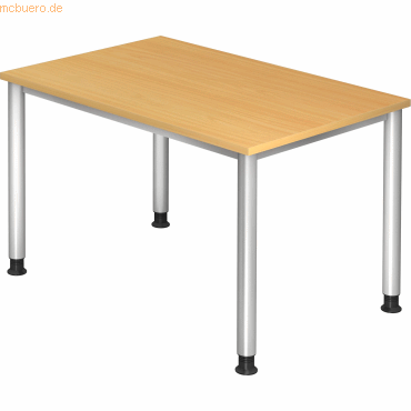 mcbuero.de Schreibtisch 4-Fuß-rund 120x80cm Buche/Silber mcbuero.de Schreibtisch 4-Fuß-rund 120x80cm Buche/Silber von mcbuero.de