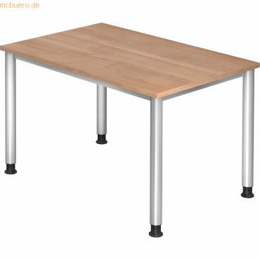mcbuero.de Schreibtisch 4-Fuß-rund 120x80cm Nussbaum/Silber mcbuero.de Schreibtisch 4-Fuß-rund 120x80cm Nussbaum/Silber von mcbuero.de