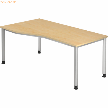 mcbuero.de Schreibtisch 4-Fuß-rund 180x100/80cm Ahorn/Silber mcbuero.de Schreibtisch 4-Fuß-rund 180x100/80cm Ahorn/Silber von mcbuero.de