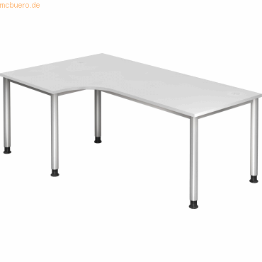 mcbuero.de Schreibtisch 4-Fuß-rund 200x120cm 90 Grad Weiß/Silber mcbuero.de Schreibtisch 4-Fuß-rund 200x120cm 90 Grad Weiß/Silber von mcbuero.de