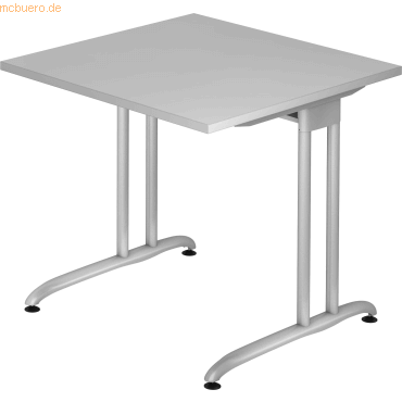 mcbuero.de Schreibtisch 800x800mm Grau von mcbuero.de