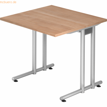 mcbuero.de Schreibtisch 800x800mm Nussbaum mcbuero.de Schreibtisch 800x800mm Nussbaum von mcbuero.de