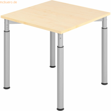 mcbuero.de Schreibtisch 80x80cm Ahorn/Silber von mcbuero.de