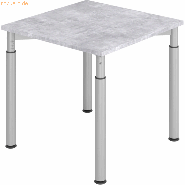 mcbuero.de Schreibtisch 80x80cm Beton/Silber von mcbuero.de