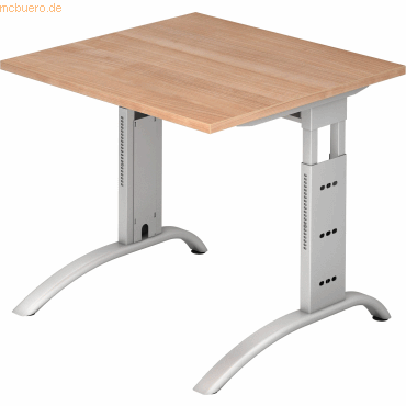 mcbuero.de Schreibtisch 80x80cm höhenverstellbar bis 85cm Nussbaum mcbuero.de Schreibtisch 80x80cm höhenverstellbar bis 85cm Nussbaum von mcbuero.de