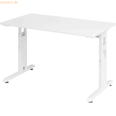 mcbuero.de Schreibtisch C-Fuß 120x67cm Weiß/Weiß von mcbuero.de