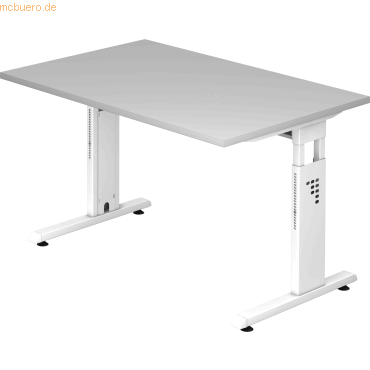 mcbuero.de Schreibtisch C-Fuß 120x80cm Grau/Weiß mcbuero.de Schreibtisch C-Fuß 120x80cm Grau/Weiß von mcbuero.de