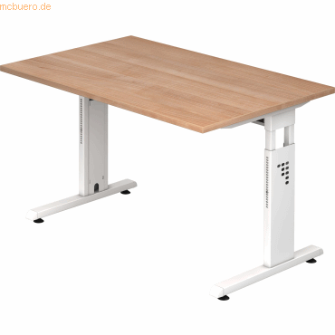 mcbuero.de Schreibtisch C-Fuß 120x80cm Nussbaum/Weiß mcbuero.de Schreibtisch C-Fuß 120x80cm Nussbaum/Weiß von mcbuero.de